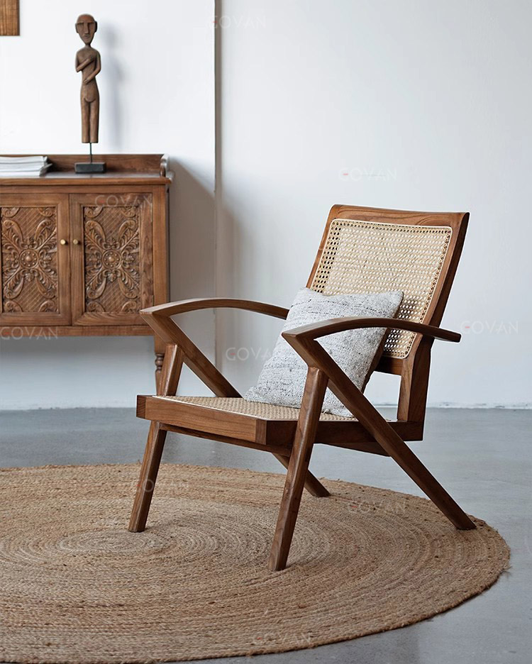 Wooden Furniture-Chair-Rattan Lounge Chair