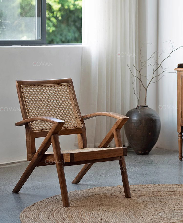 Wooden Furniture-Chair-Rattan Lounge Chair