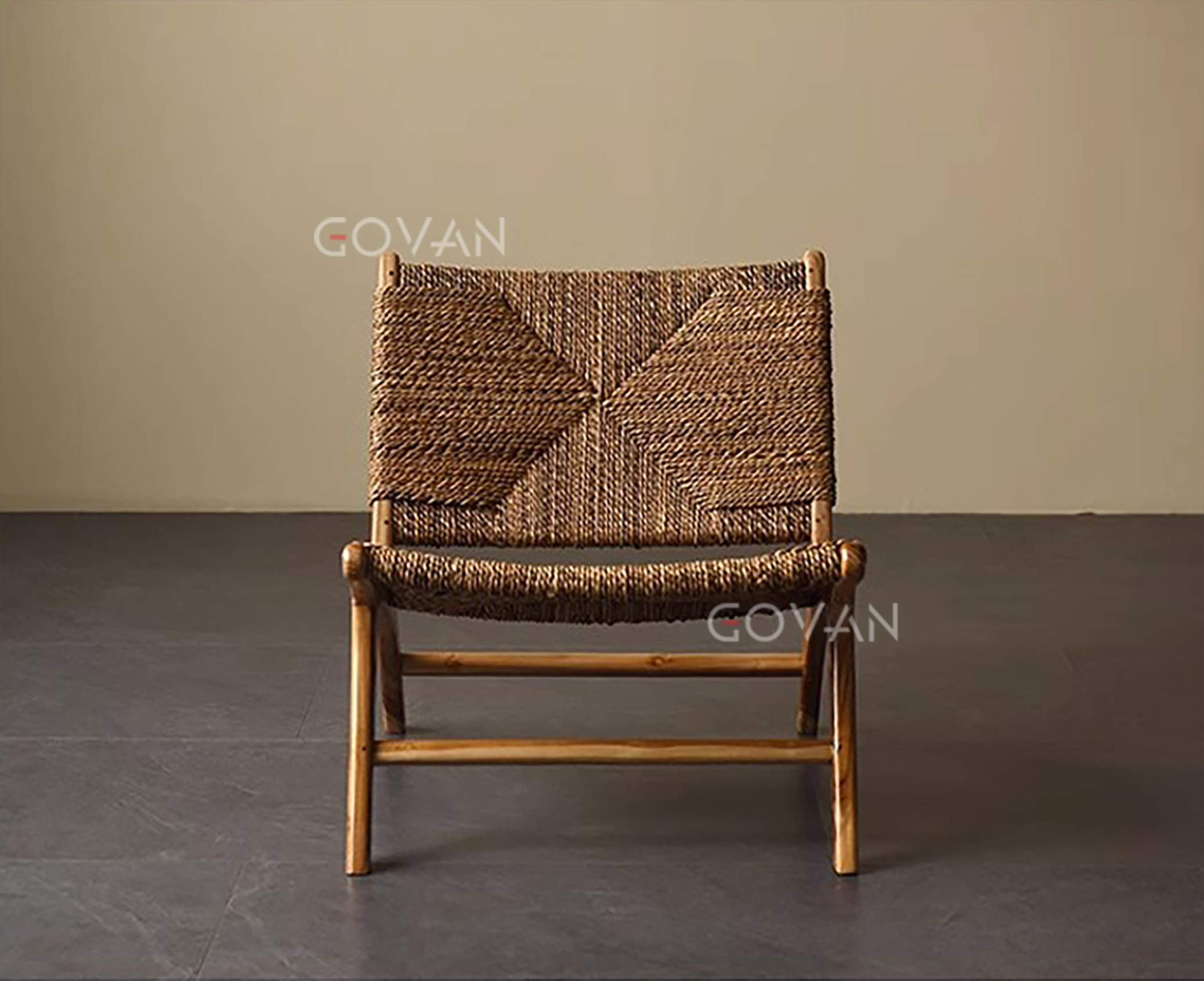 Wooden Furniture-Chair-Solid Wood Natural Rattan Single Sofa Chair