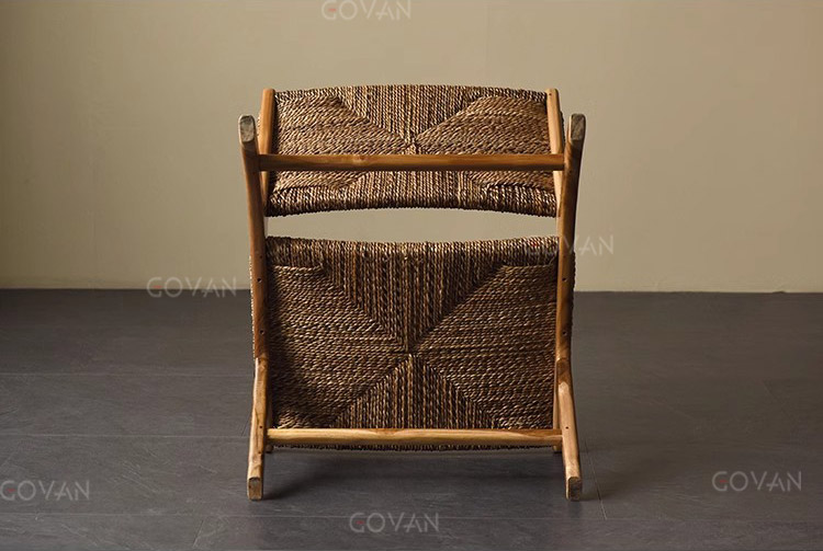 Wooden Furniture-Chair-Solid Wood Natural Rattan Single Sofa Chair