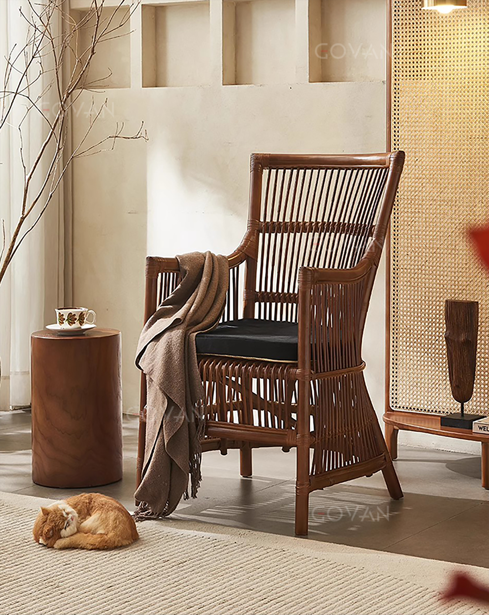 Wooden Furniture-Chair-Nordic Rattan Leisure Chair