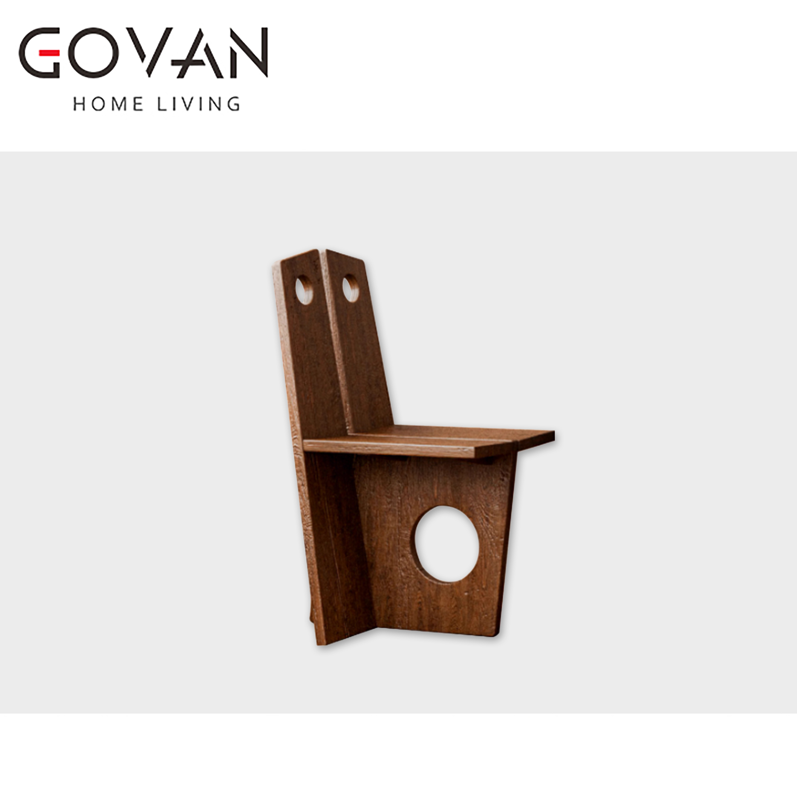 Wooden Furniture-Chair-Round Hole Solid Wood Chair