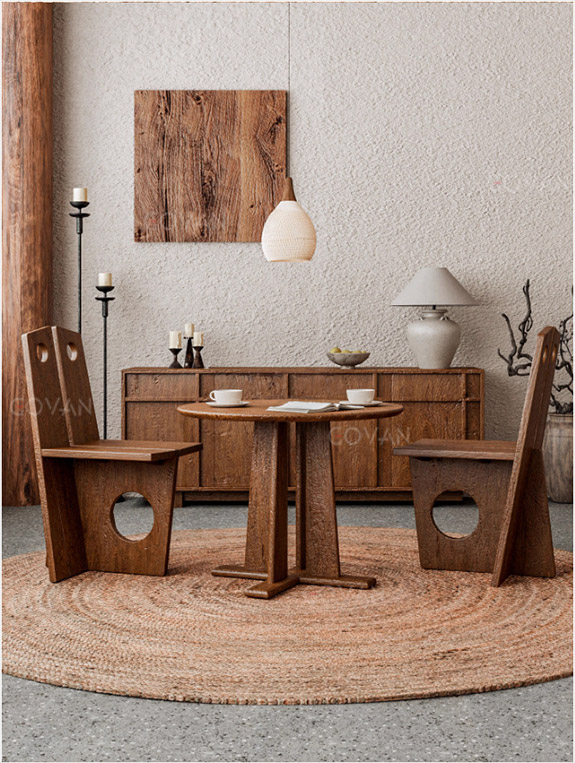 Wooden Furniture-Chair-Round Hole Solid Wood Chair