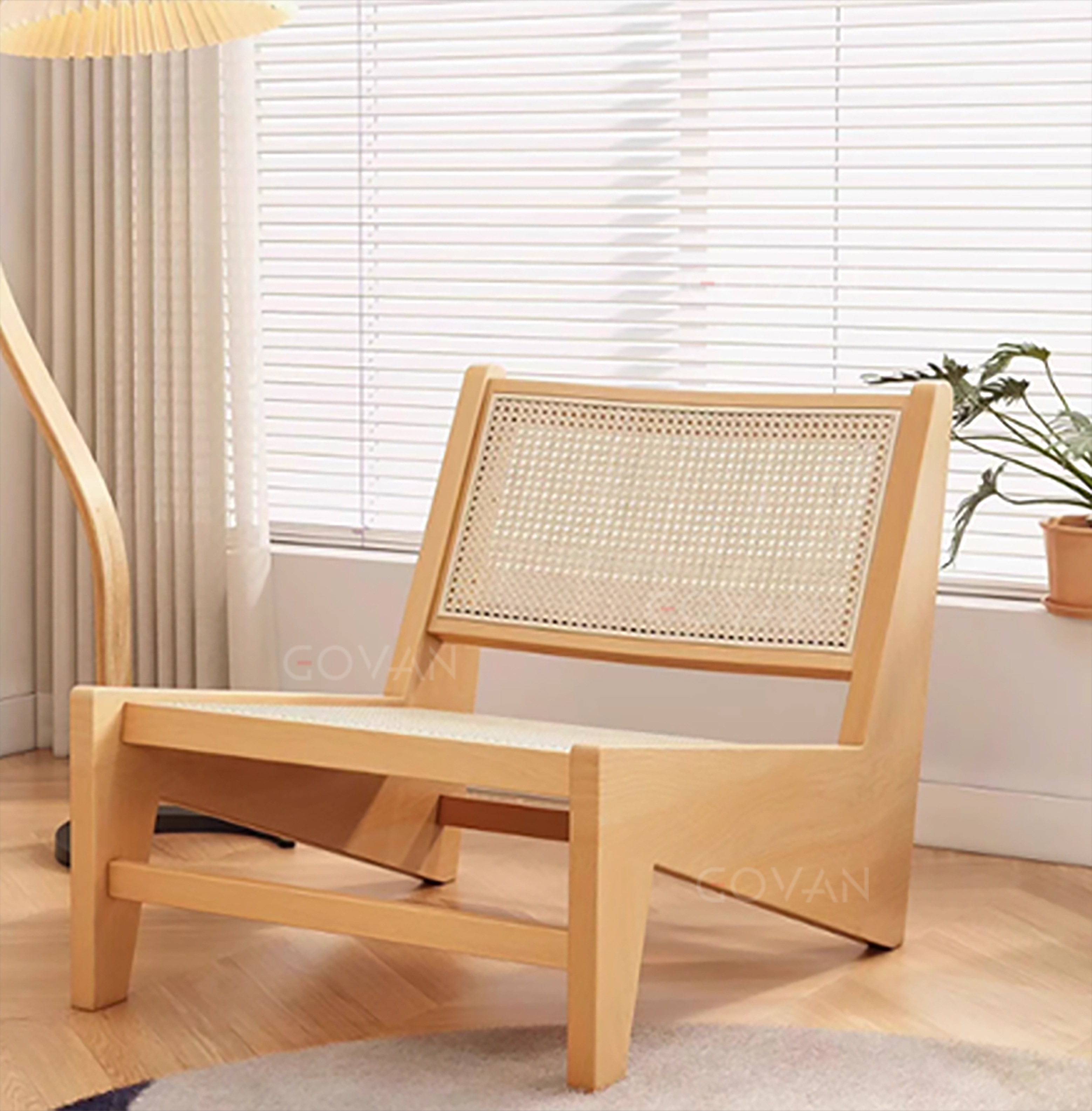 Wooden Furniture-Chair-Retro Solid Wood Rattan Chair