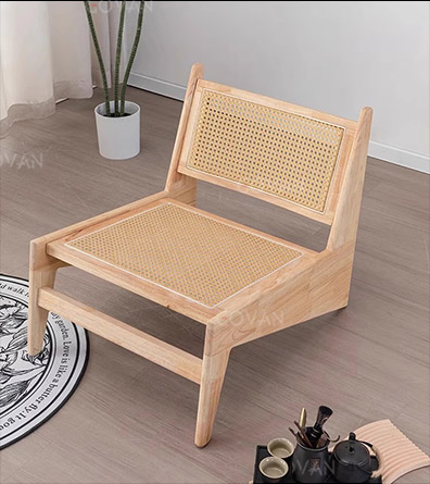 Wooden Furniture-Chair-Retro Solid Wood Rattan Chair
