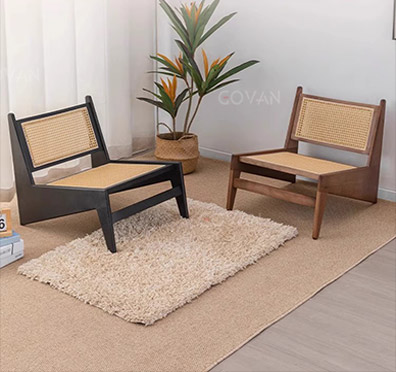 Wooden Furniture-Chair-Retro Solid Wood Rattan Chair