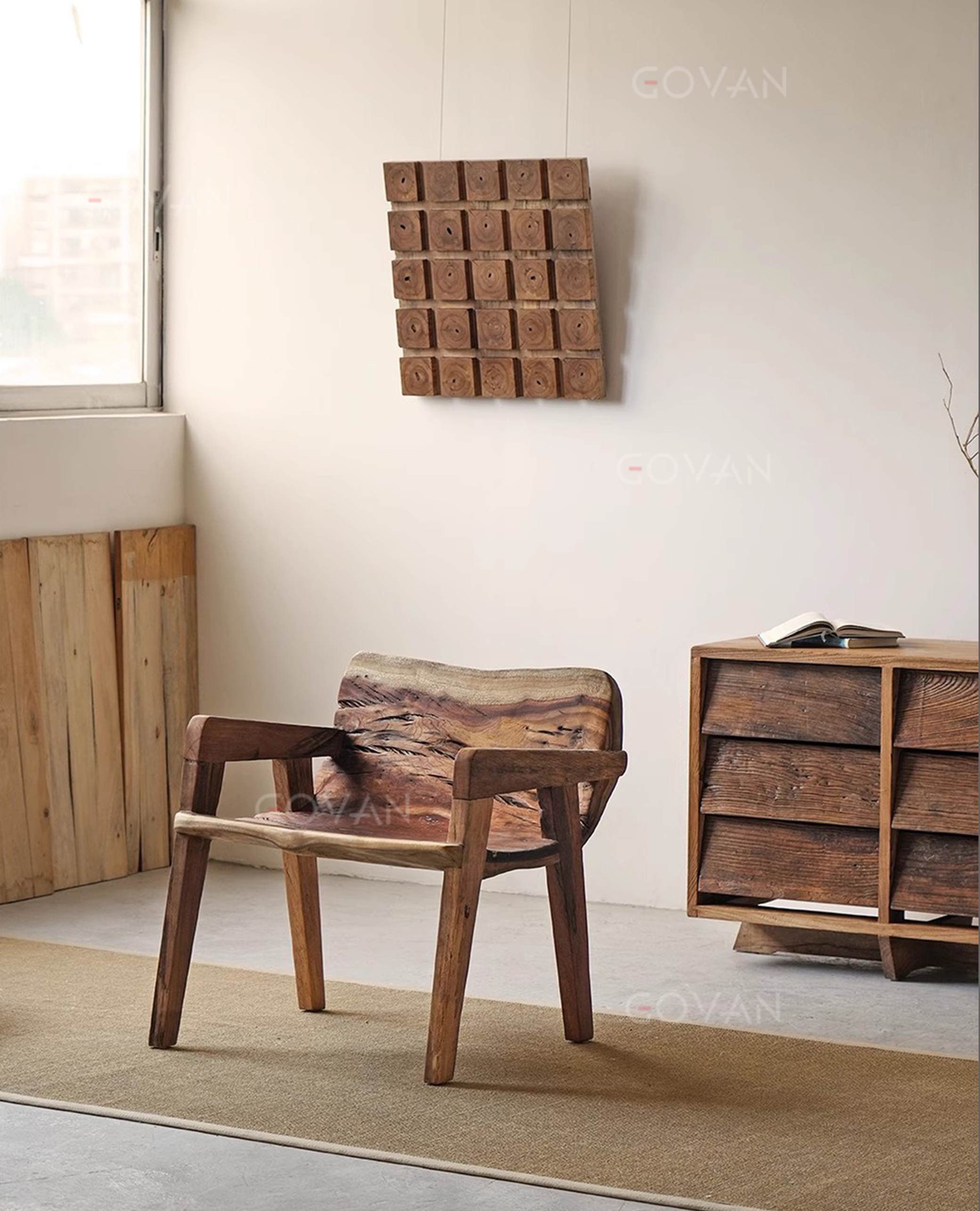Wooden Furniture-Chair-Weathered Wood Tree Chair
