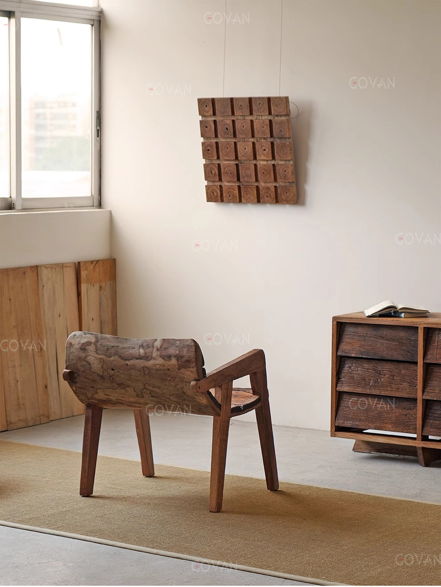 Wooden Furniture-Chair-Weathered Wood Tree Chair