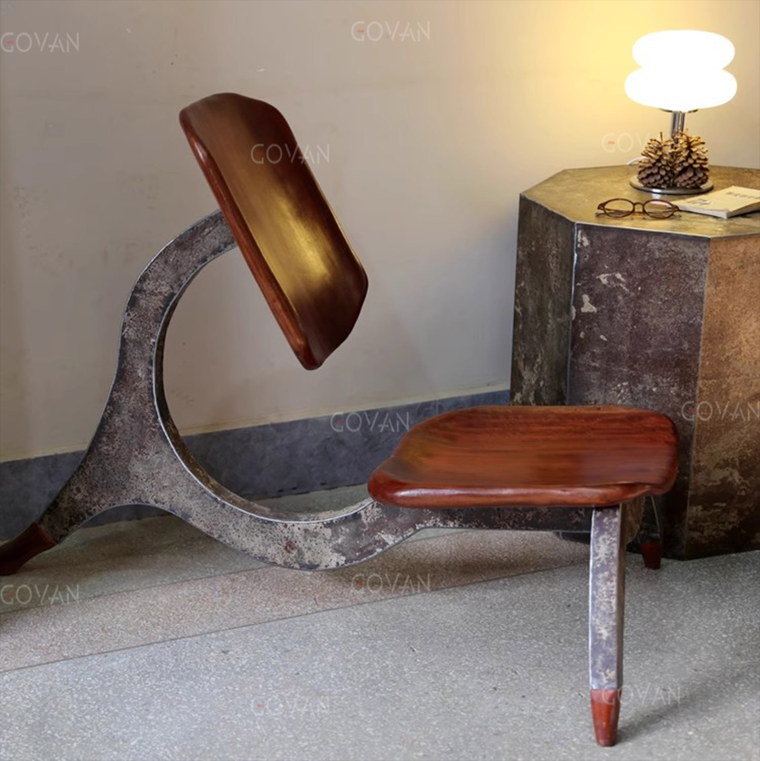 Wooden Furniture-Chair-Wrought Iron Horse Stool