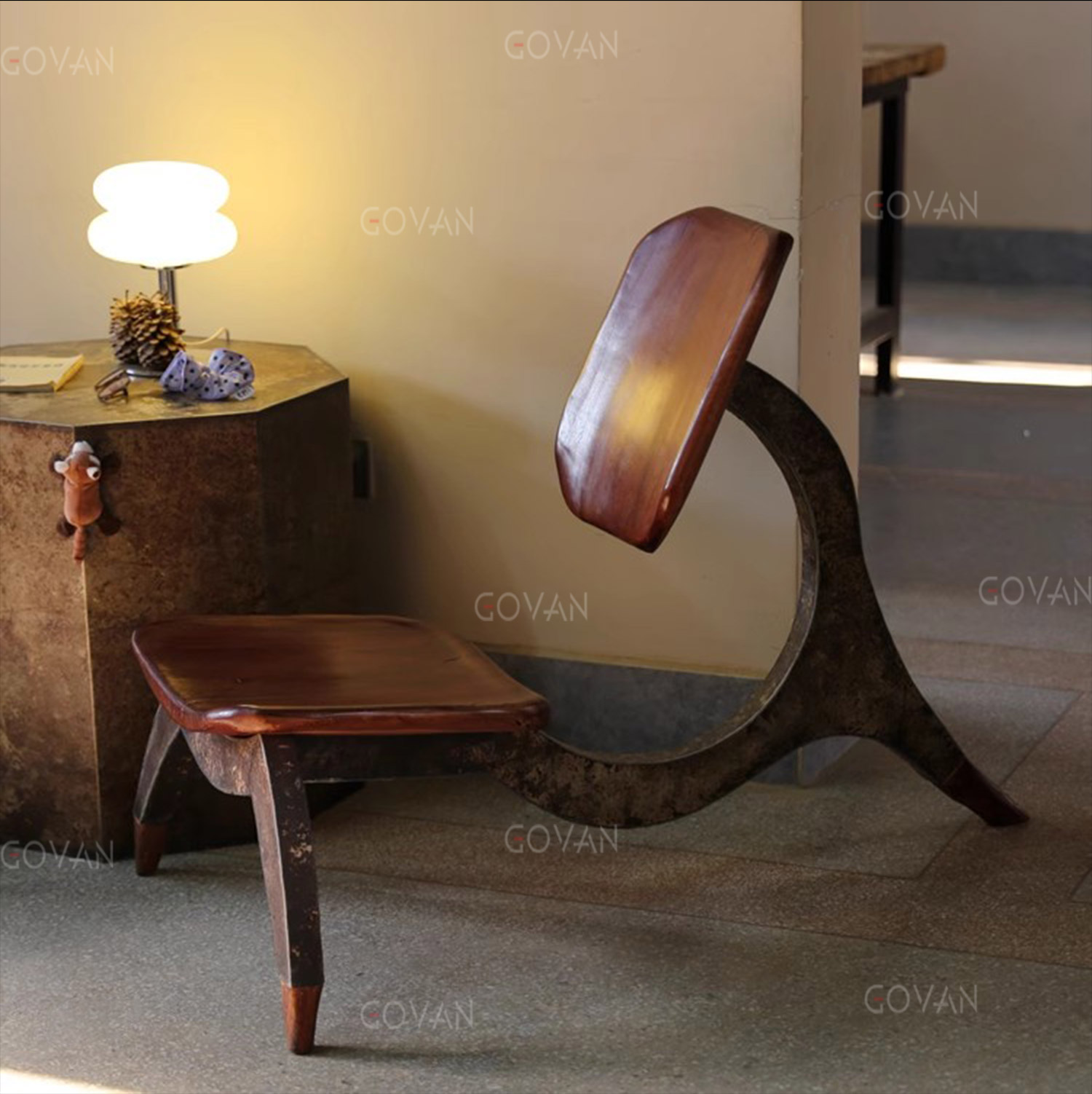 Wooden Furniture-Chair-Wrought Iron Horse Stool