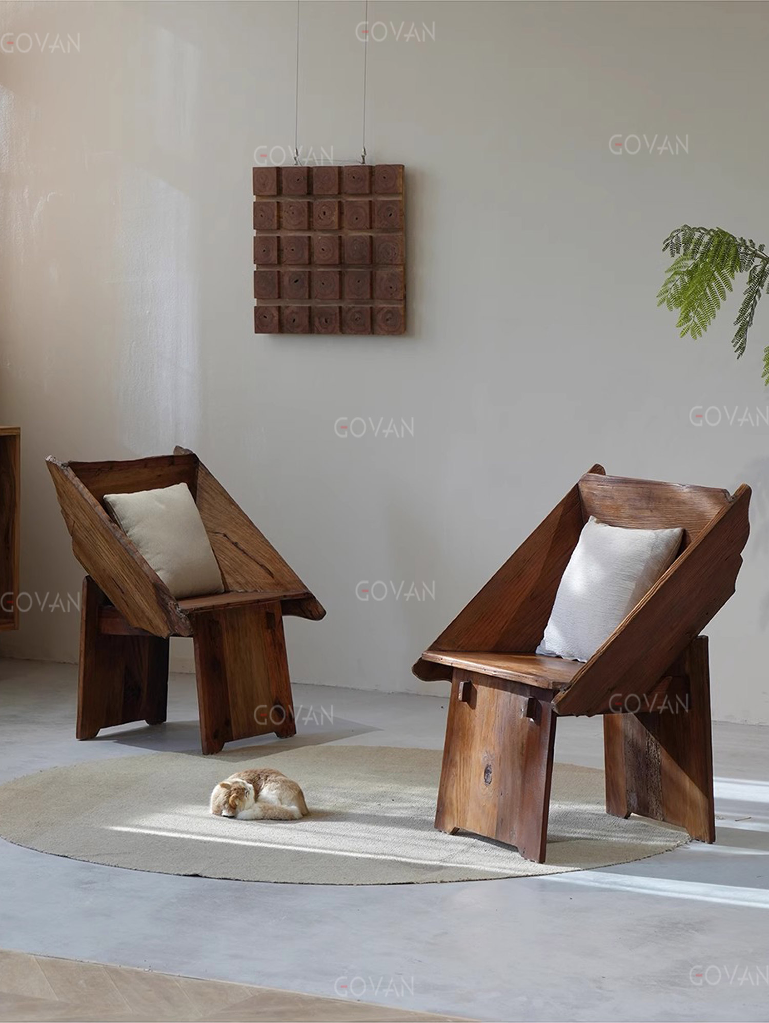 Wooden Furniture-Chair-Solid Wood Chair For Valley Wind Car