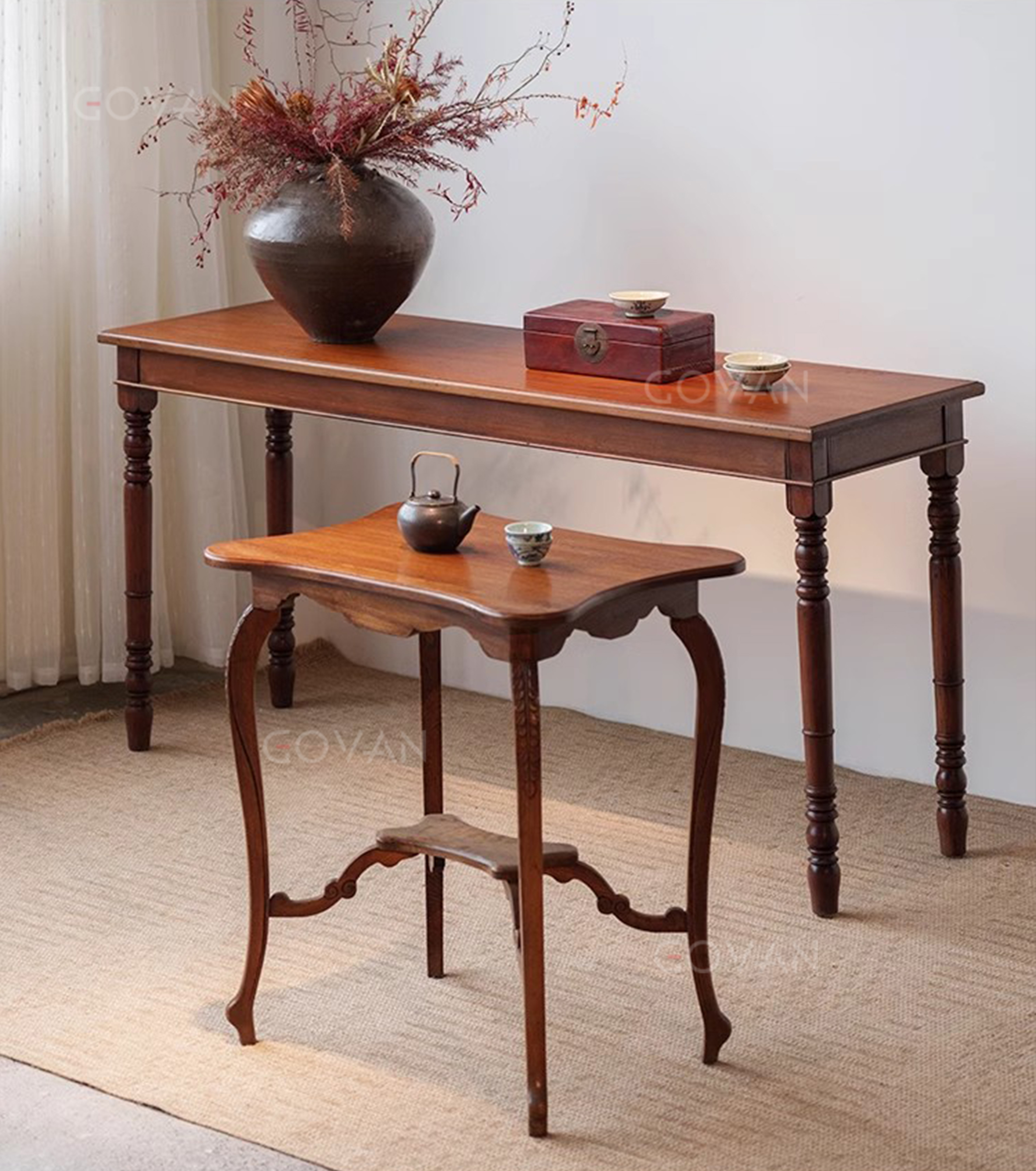 Wooden Furniture-Coffee Table-Retro Ancient Porch Platform