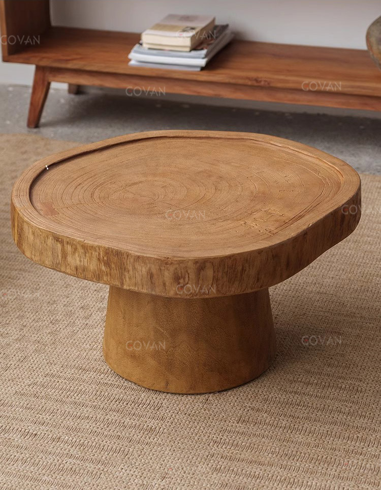 Wooden Furniture-Coffee Table-Vintage Round Stump Coffee Table