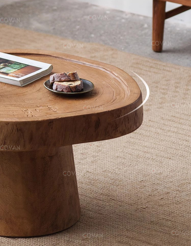 Wooden Furniture-Coffee Table-Vintage Round Stump Coffee Table