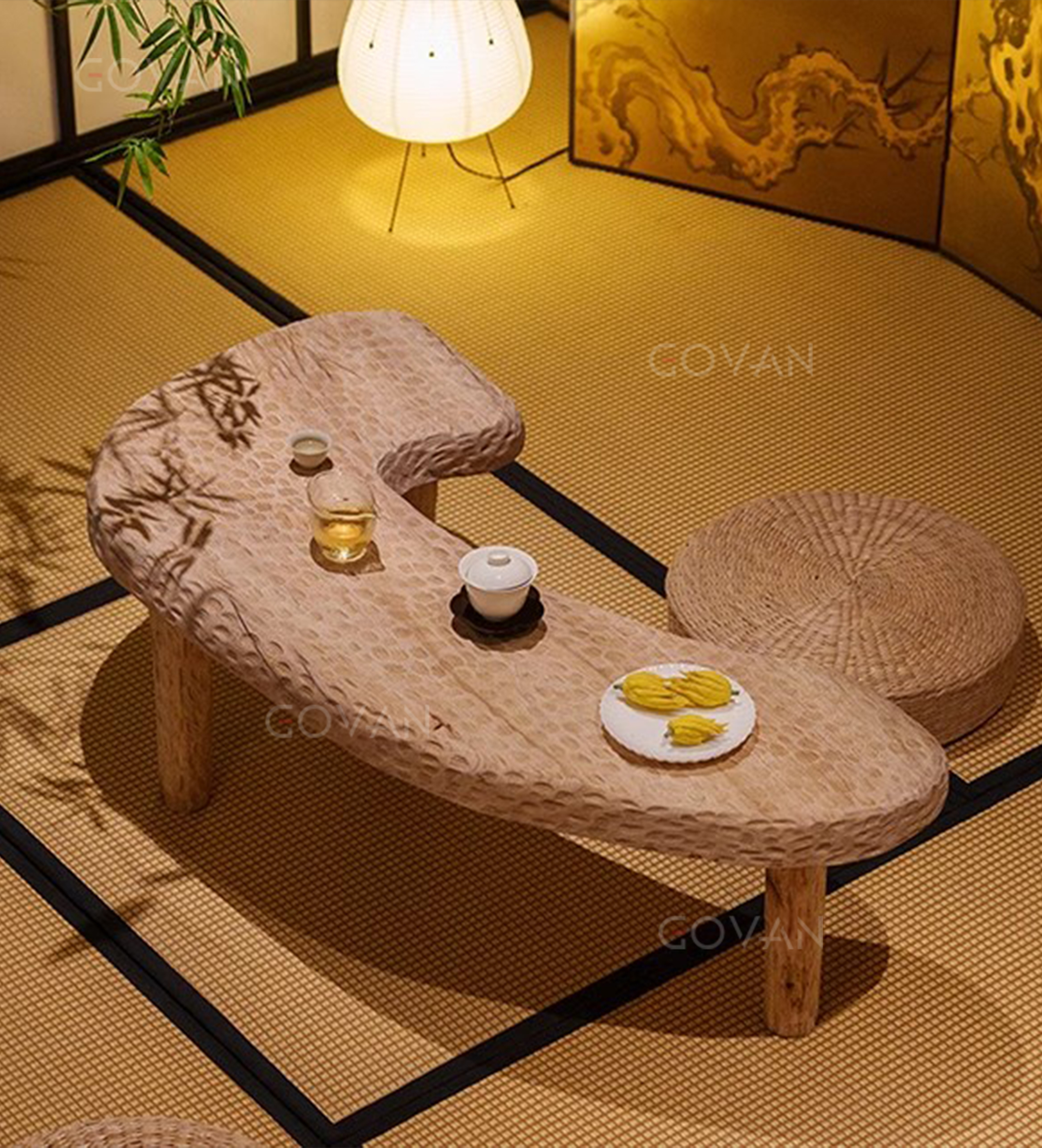 Wooden Furniture-Coffee Table-Hand Hammer Zen Low Table