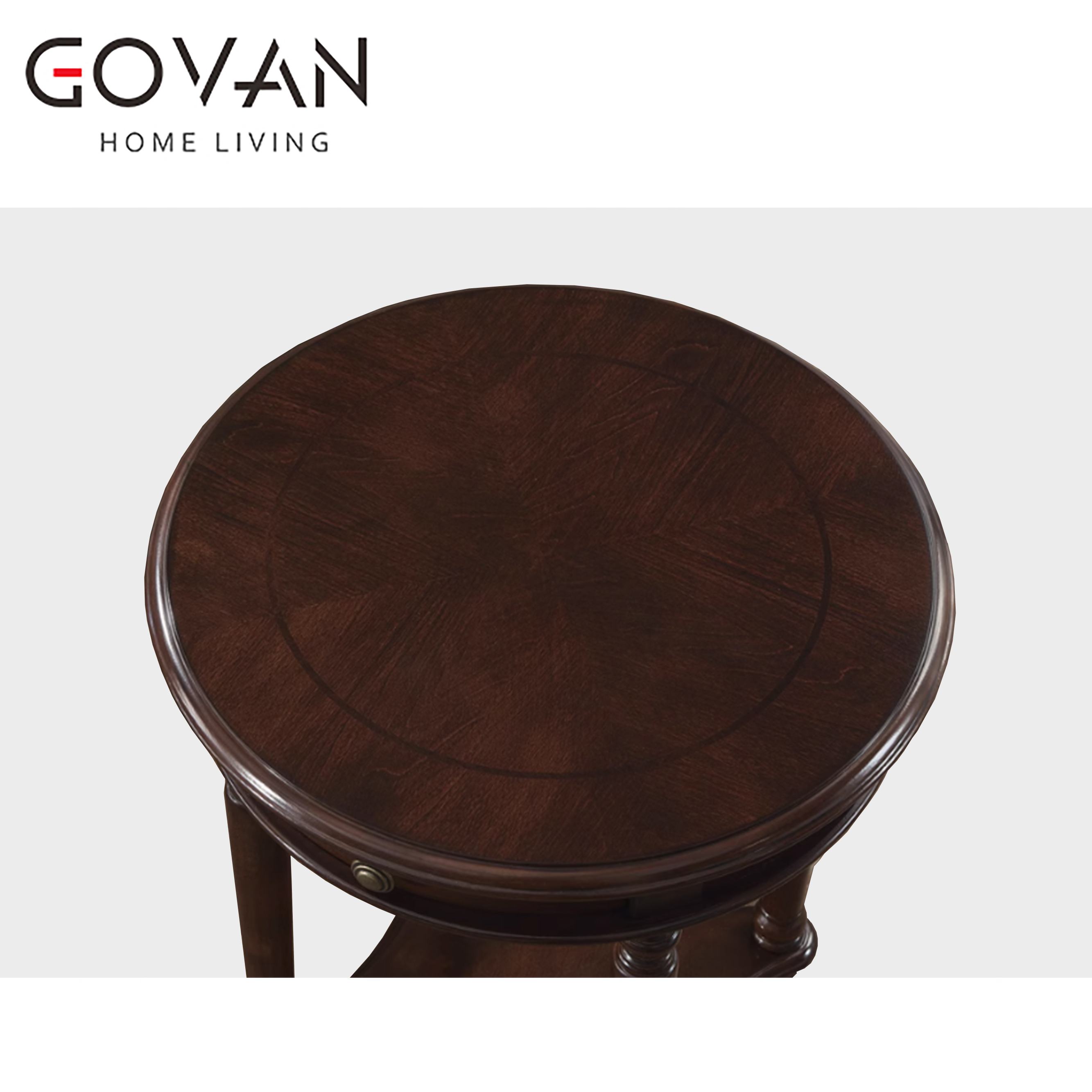 Wooden Furniture-Coffee Table-Small Round Table In Corner Style