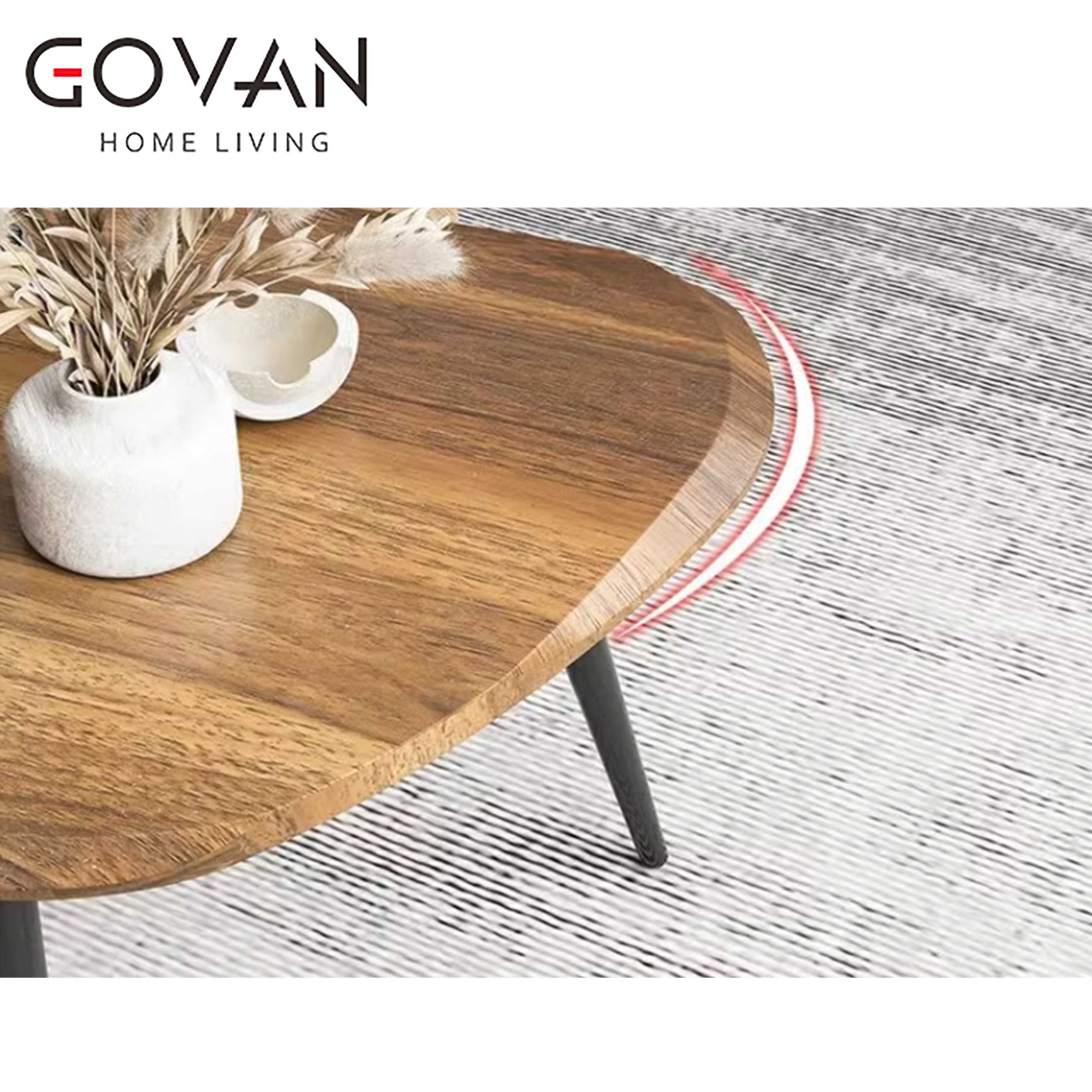 Wooden Furniture-Coffee Table-Nordic Light Luxury Modern Small Edge Few