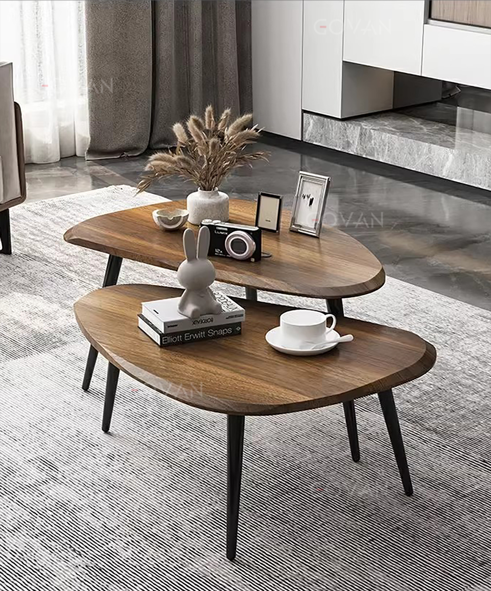 Wooden Furniture-Coffee Table-Nordic Light Luxury Modern Small Edge Few