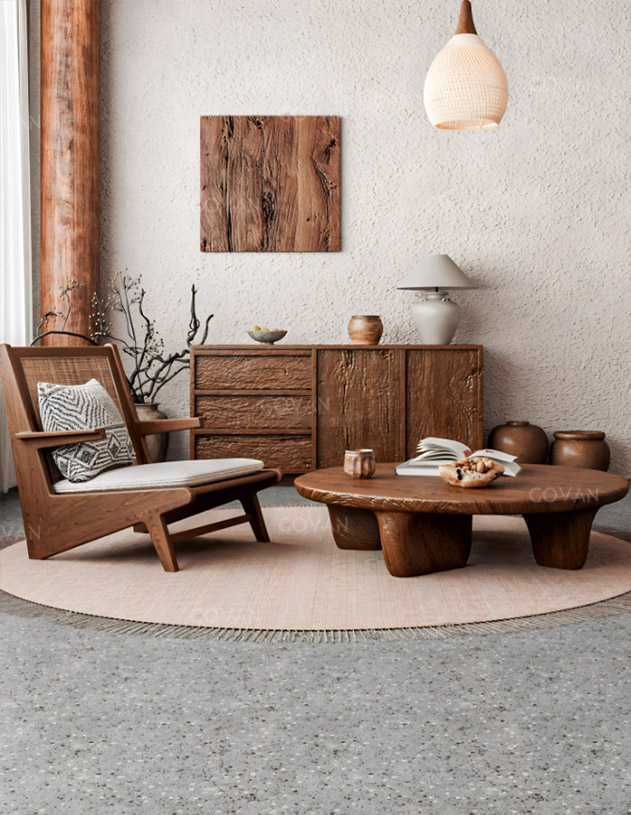 Wooden Furniture-Coffee Table-Surprise Quiet Wind Cobblestone Coffee Table