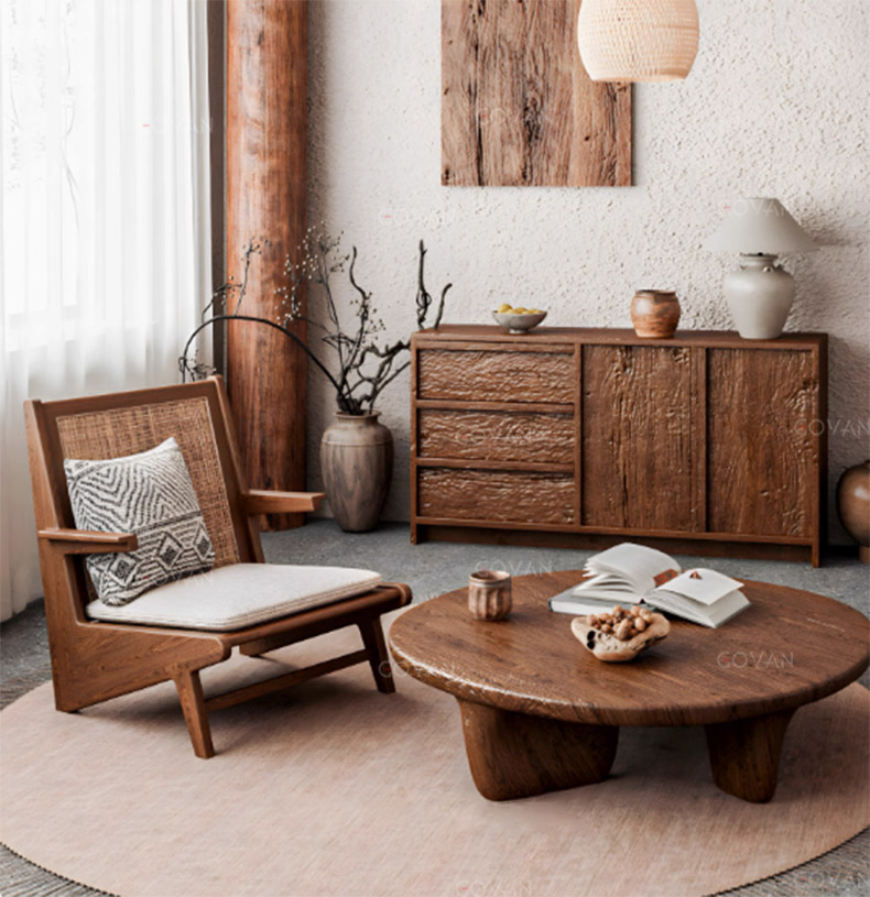Wooden Furniture-Coffee Table-Surprise Quiet Wind Cobblestone Coffee Table