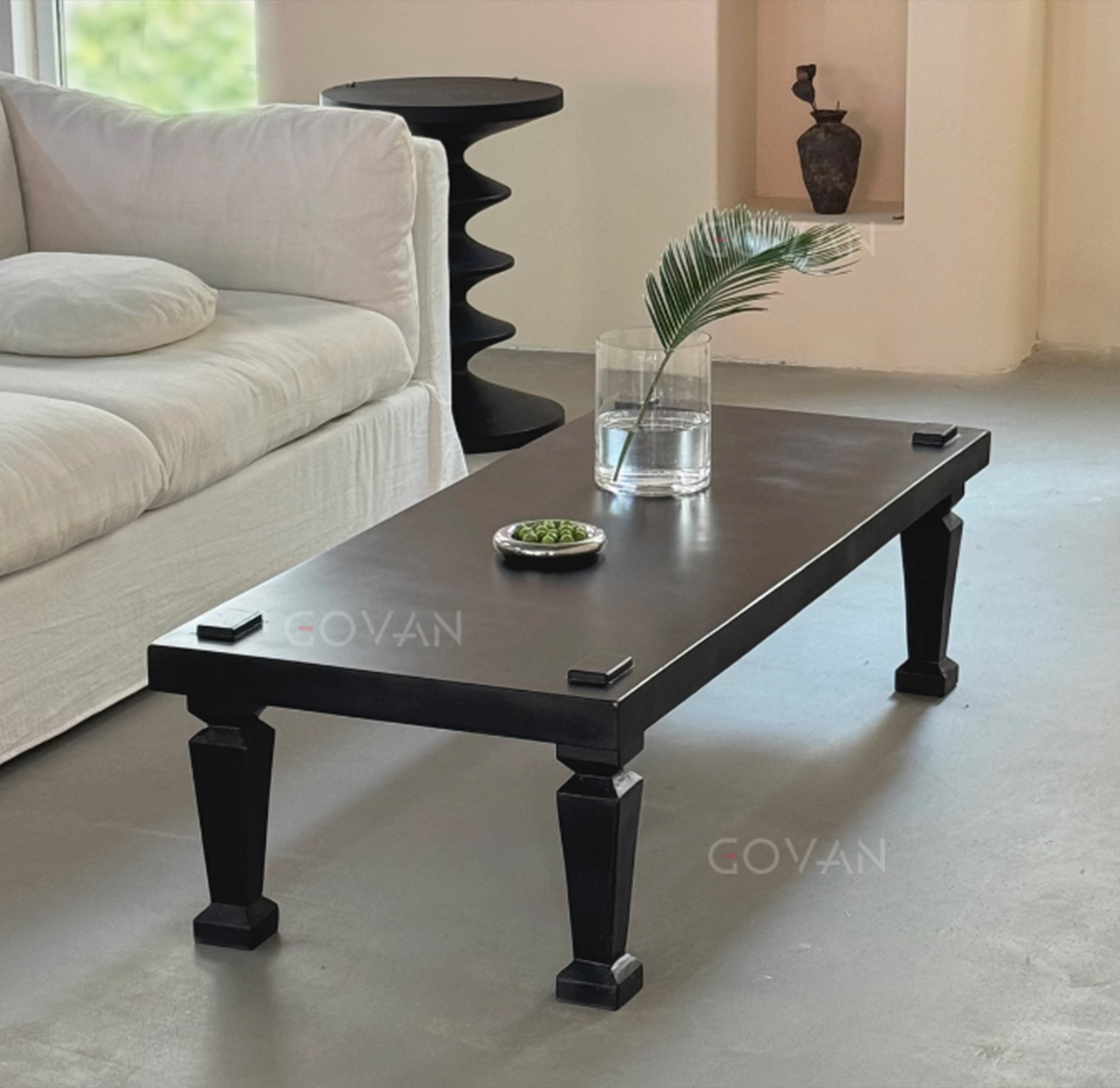 Wooden Furniture-Coffee Table-Log Vintage Low Table