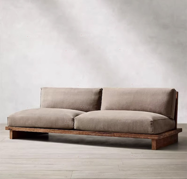 Wooden Furniture-Sofa-American Country Retro Pine Sofa