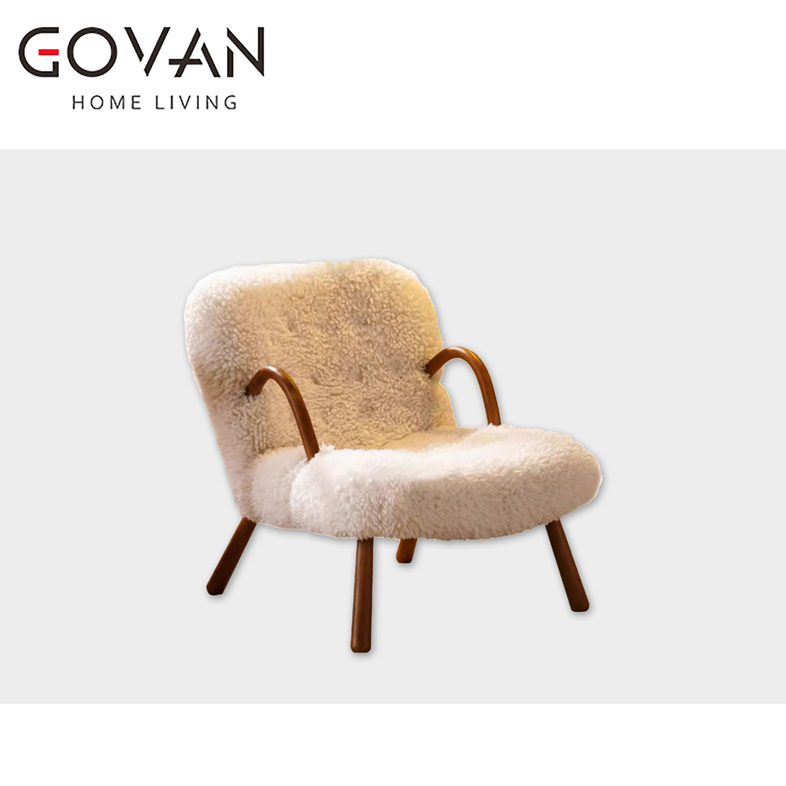 Wooden Furniture-Sofa-Lamb Wool Solid Wood Couch