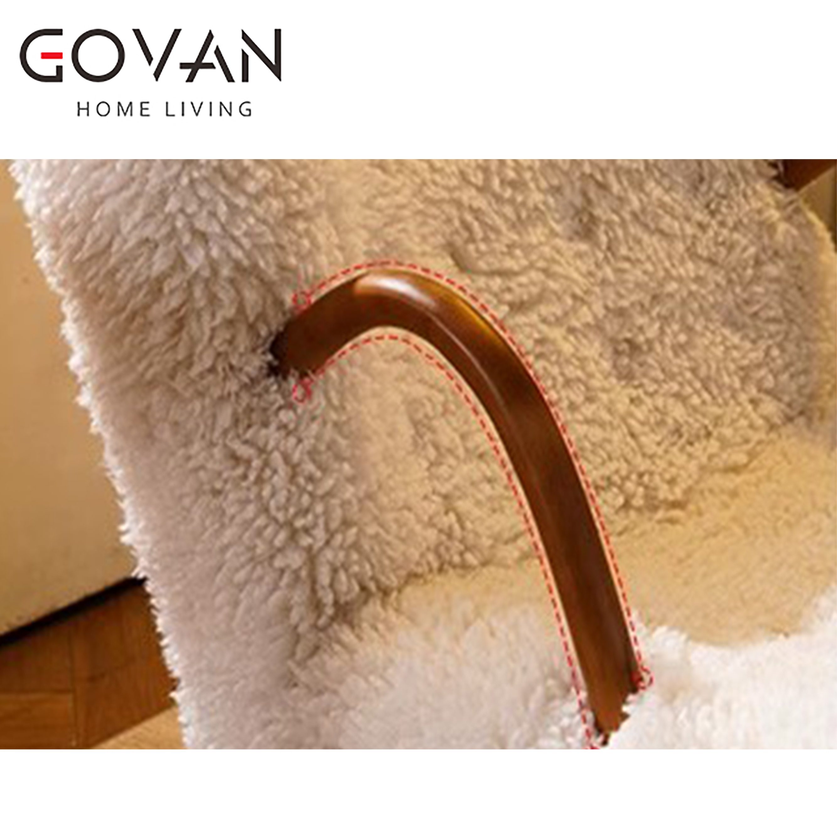 Wooden Furniture-Sofa-Lamb Wool Solid Wood Couch