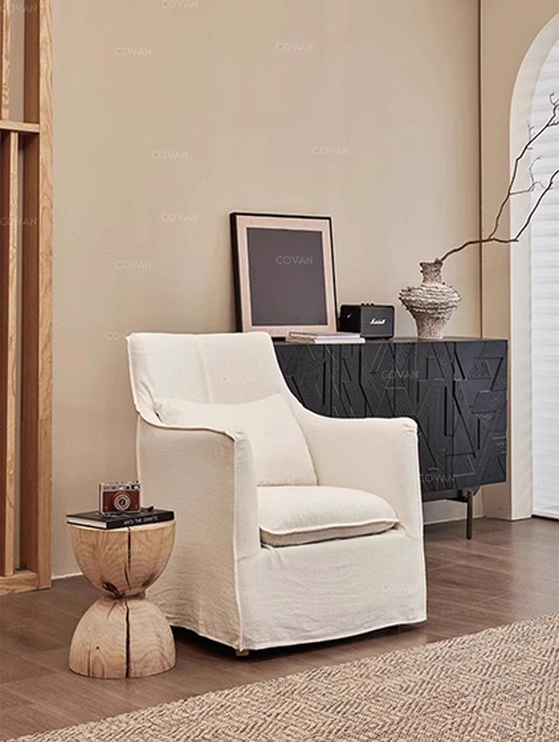 Wooden Furniture-Sofa-Japanese Linen Casual Sofa