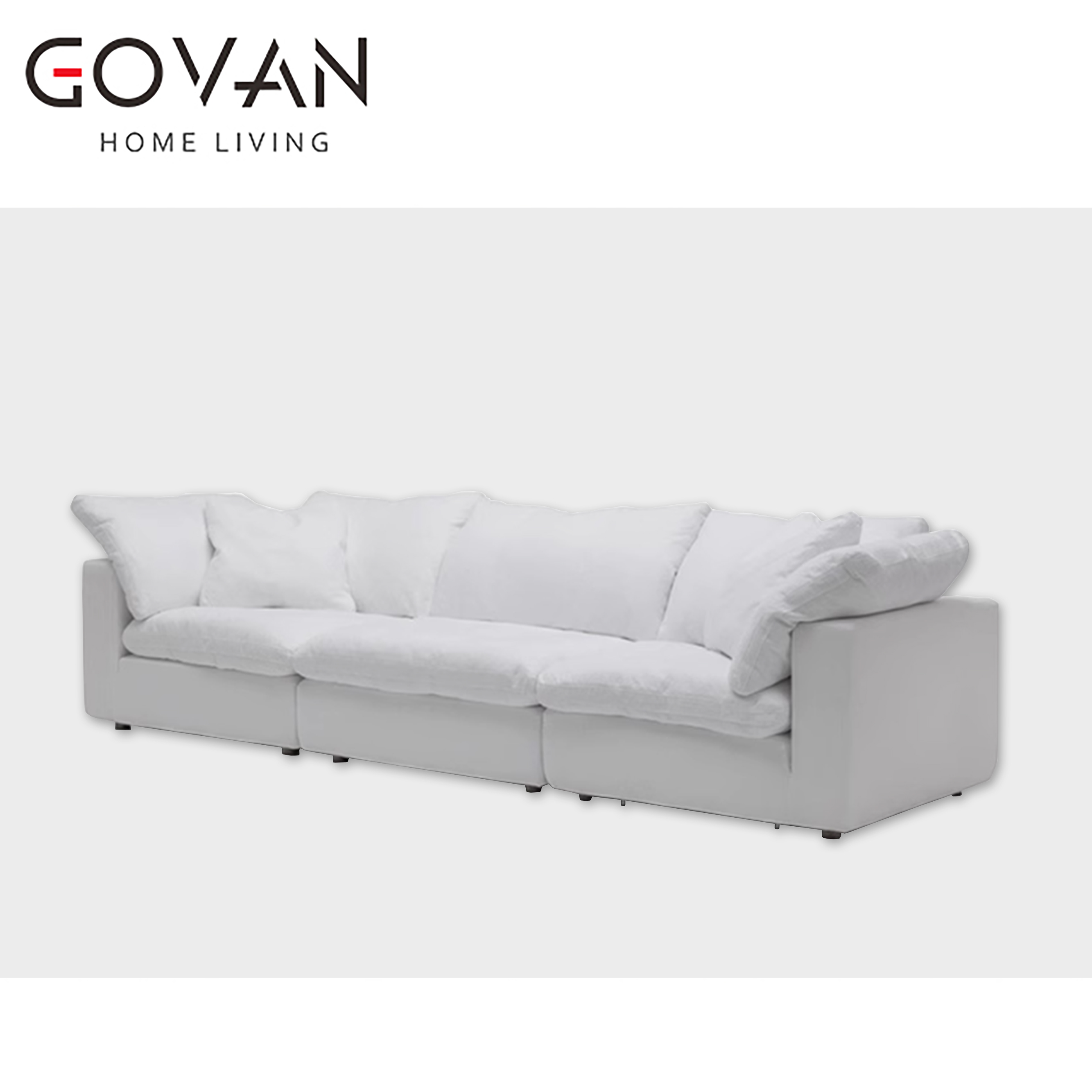 Wooden Furniture-Sofa-Creme Fraiche Style Straight Row Solid Wood Sofa