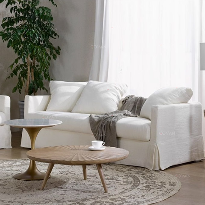 Wooden Furniture-Sofa-Japanese Simple Fabric Sofa