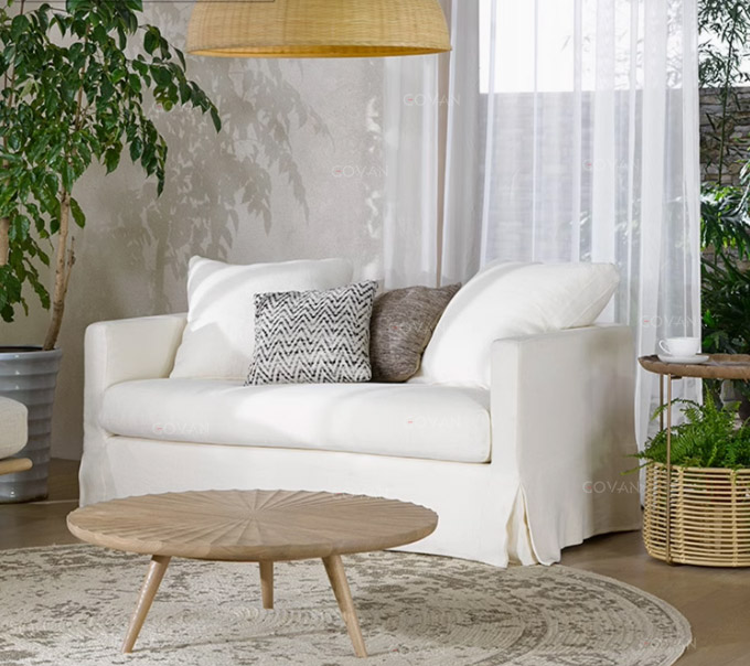Wooden Furniture-Sofa-Japanese Simple Fabric Sofa