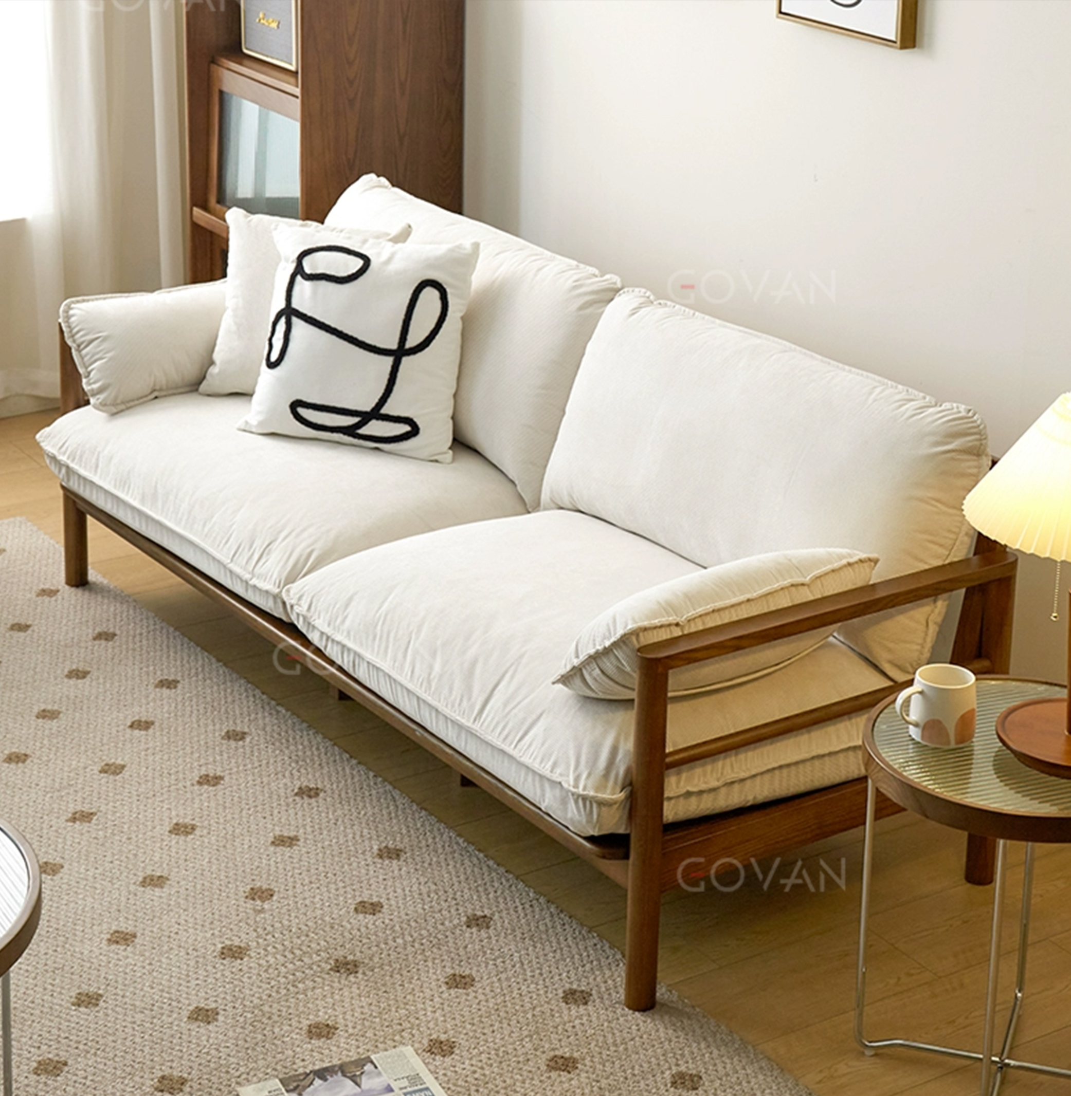 Wooden Furniture-Sofa-Japanese Log Simple Sofa