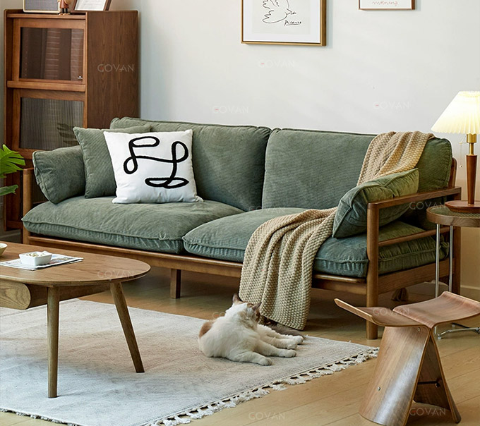 Wooden Furniture-Sofa-Japanese Log Simple Sofa