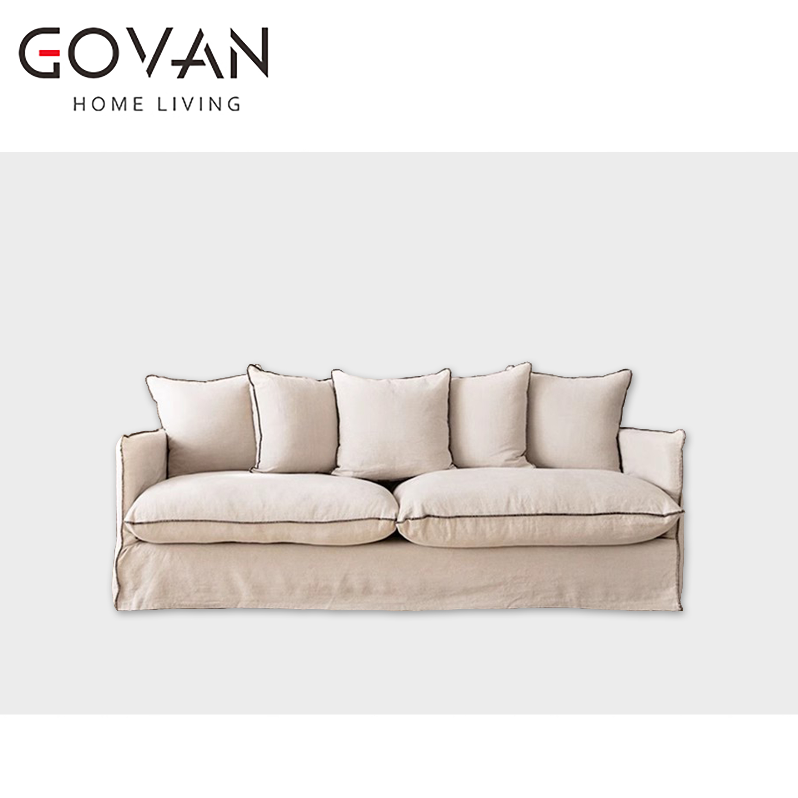Wooden Furniture-Sofa-Creme Fraiche Air Linen Sofa