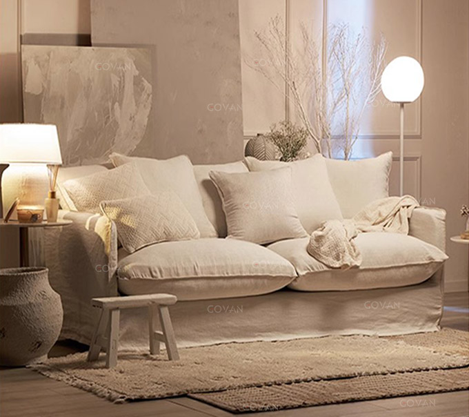 Wooden Furniture-Sofa-Creme Fraiche Air Linen Sofa