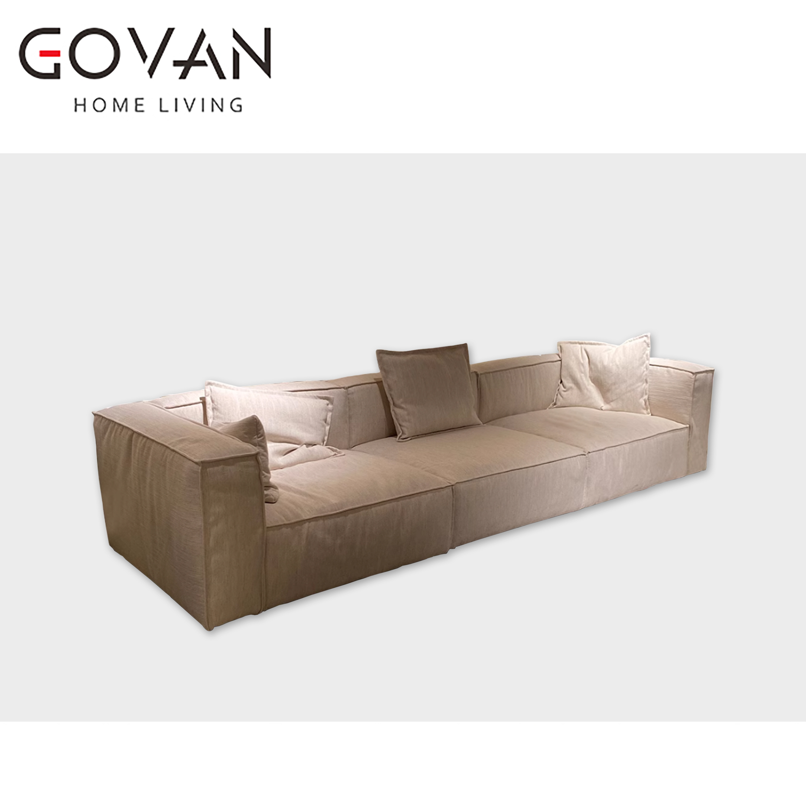 Wooden Furniture-Sofa-Linen Tofu Fabric Sofa