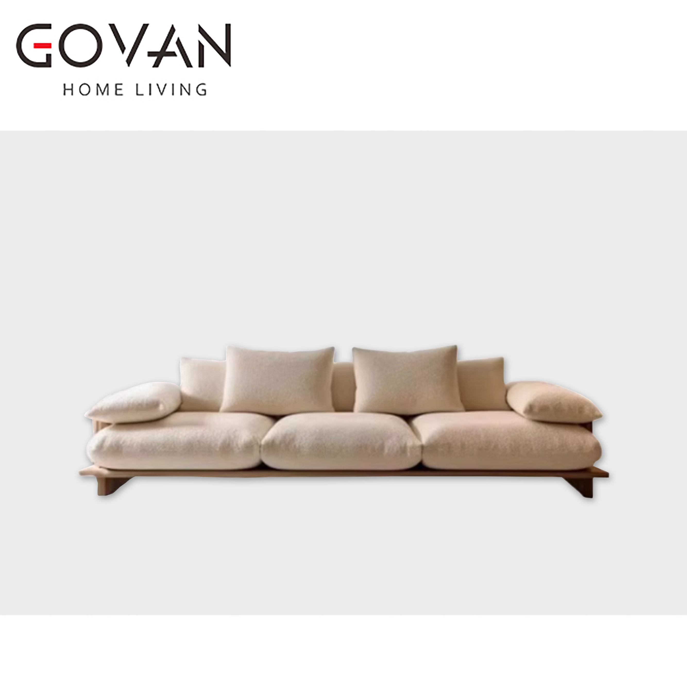 Wooden Furniture-Sofa-Light Luxury Solid Wood Fabric Sofa