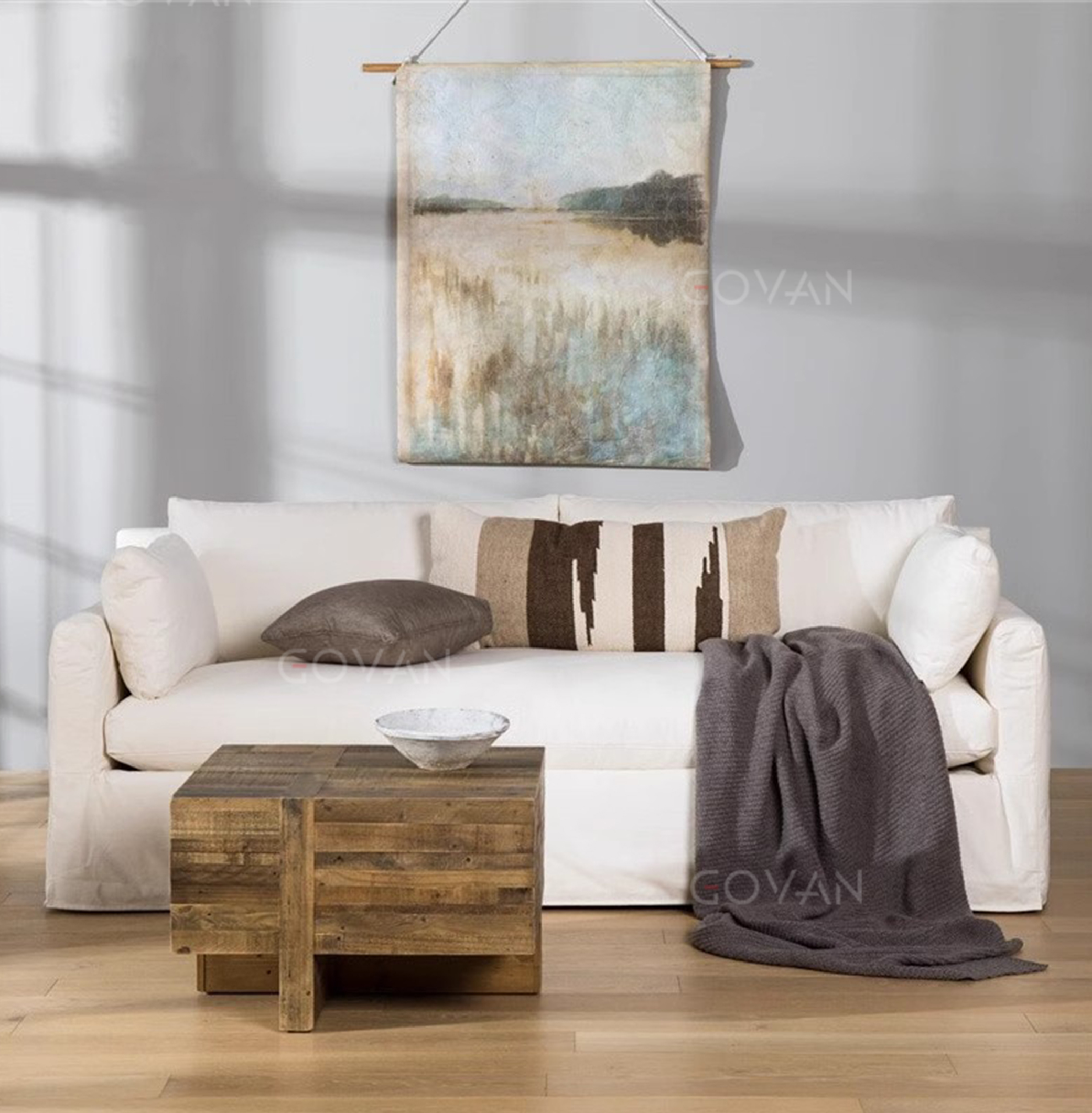 Wooden Furniture-Sofa-Nordic Small Apartment Simple Sofa
