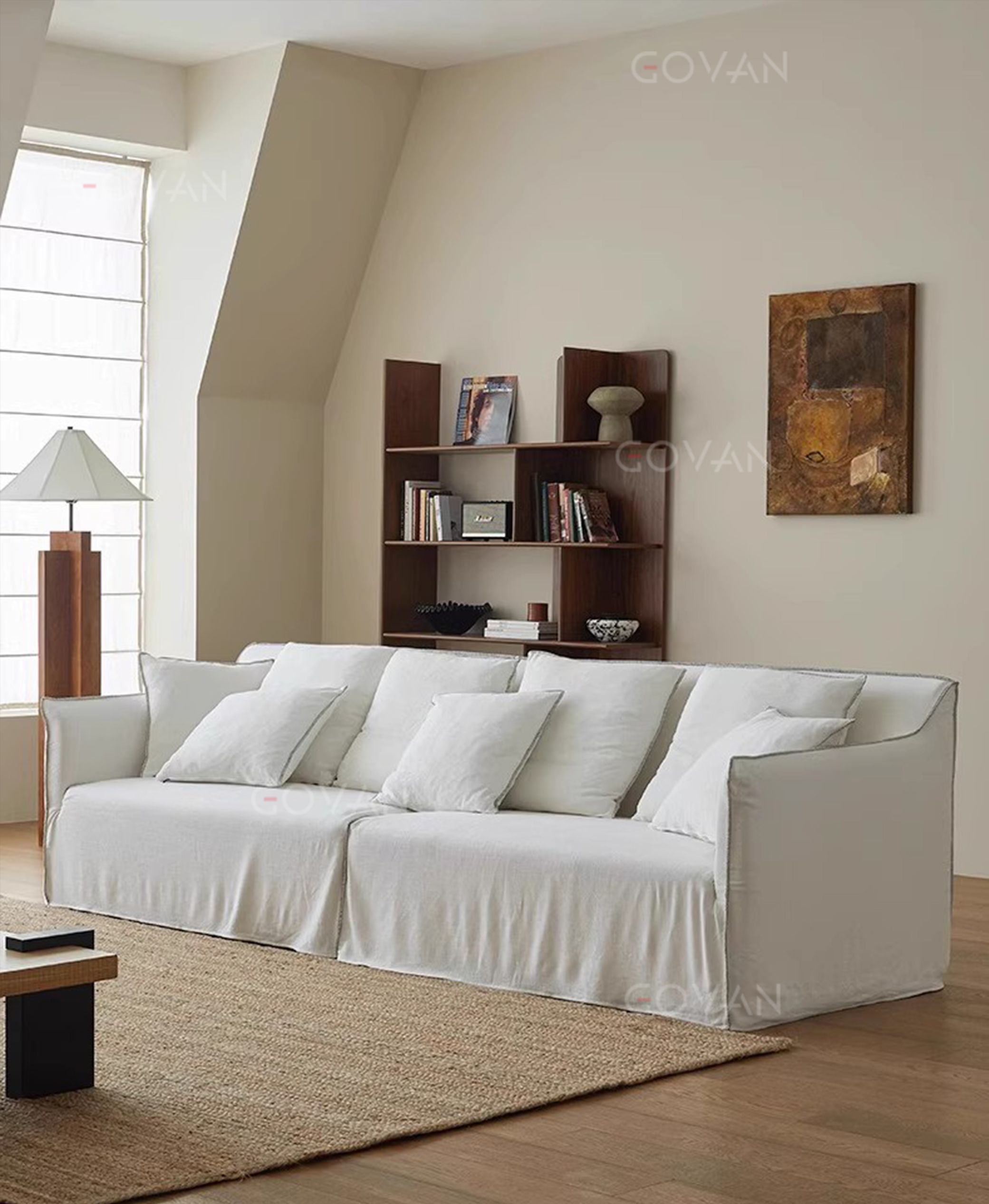 Wooden Furniture-Sofa-Surprise Silent Wind Linen Fabric Sofa