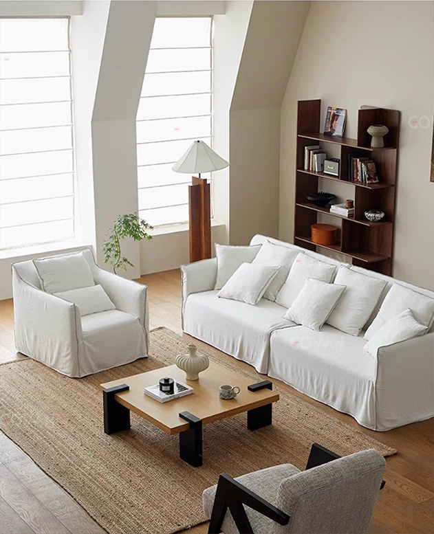 Wooden Furniture-Sofa-Surprise Silent Wind Linen Fabric Sofa