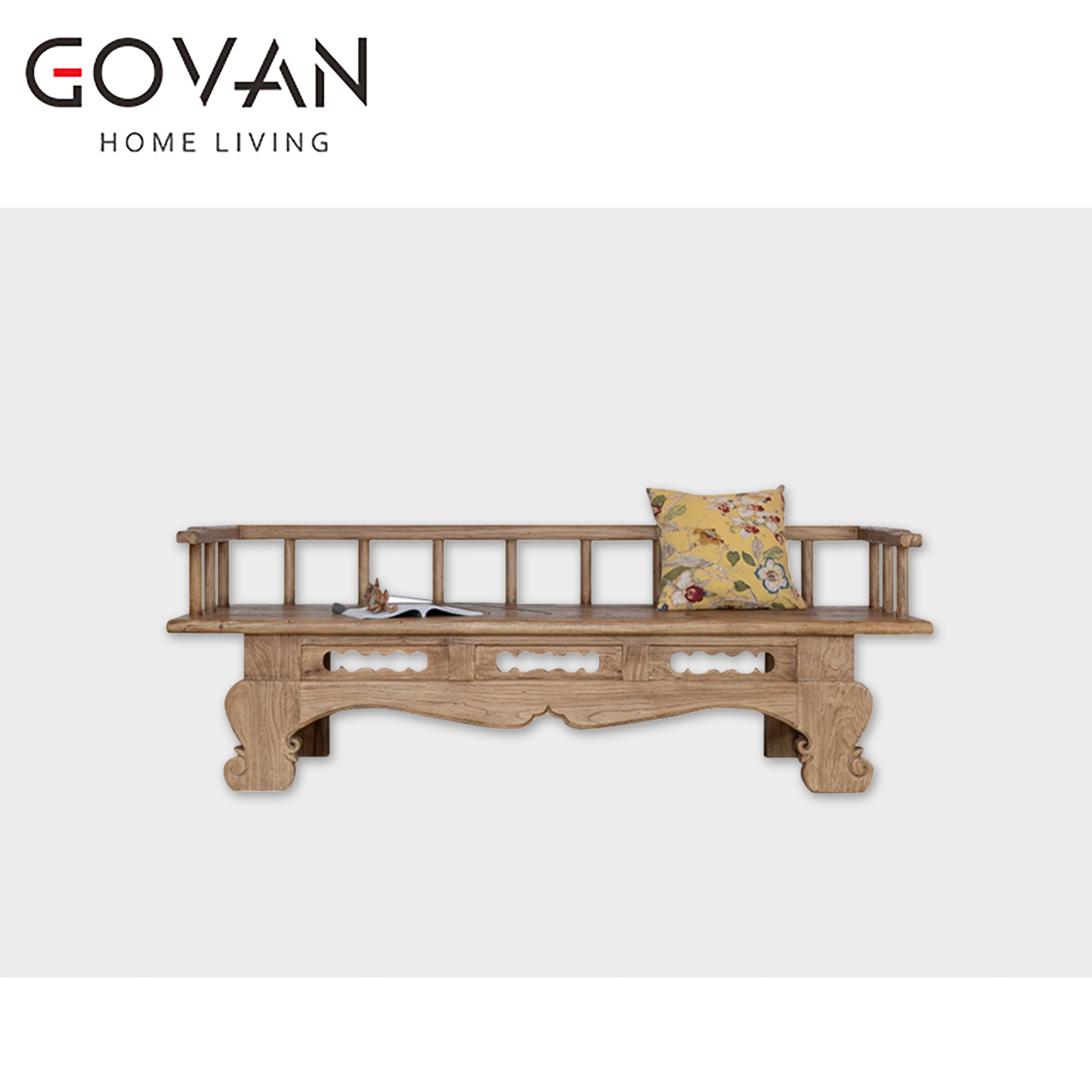 Wooden Furniture-Bench-Zen Old Elm Solid Wood Sofa Chair