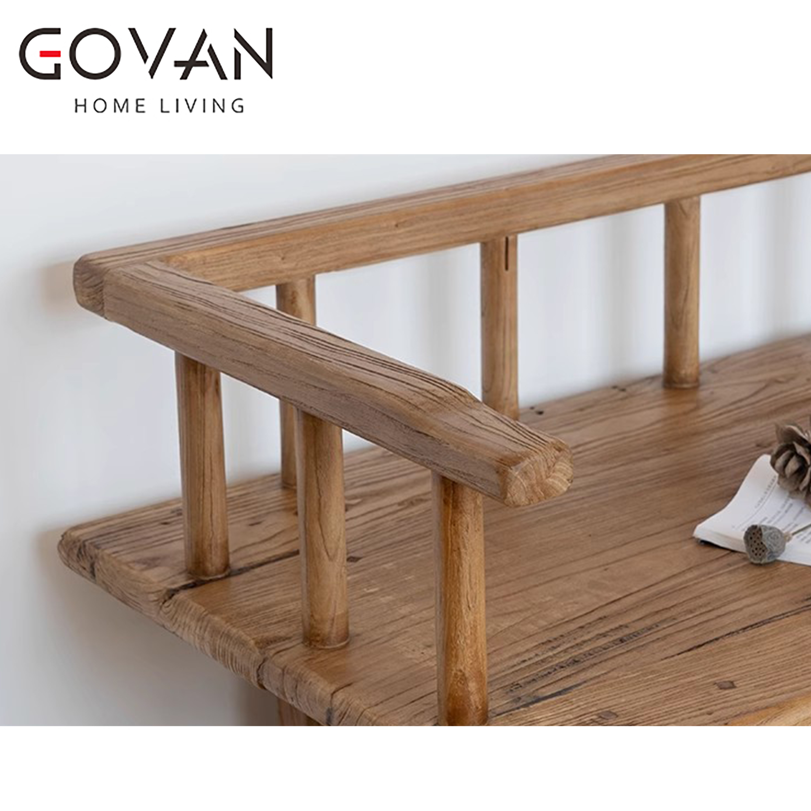 Wooden Furniture-Bench-Zen Old Elm Solid Wood Sofa Chair