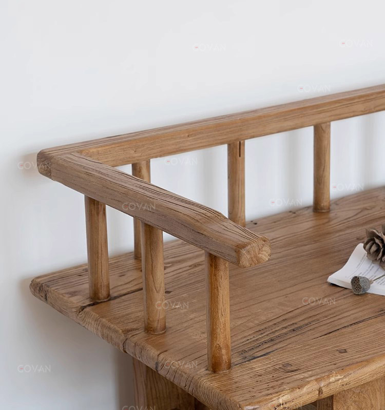 Wooden Furniture-Bench-Zen Old Elm Solid Wood Sofa Chair