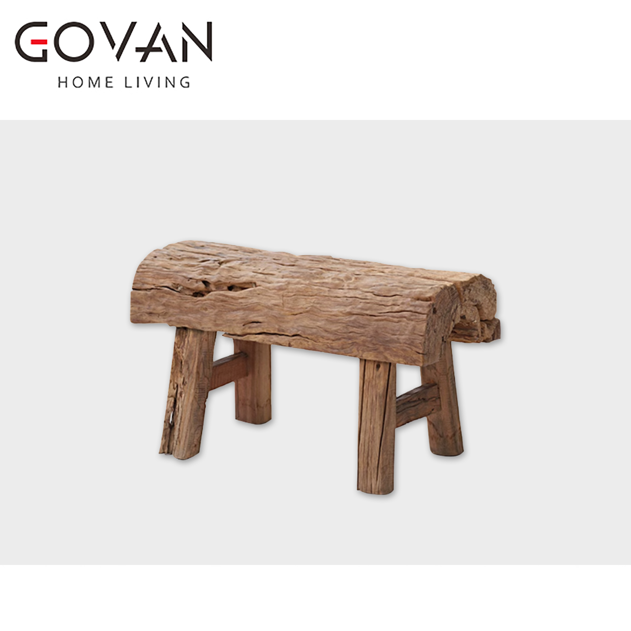 Wooden Furniture-Bench-Wild Luxury Tree Shape Weathered Wood Bench