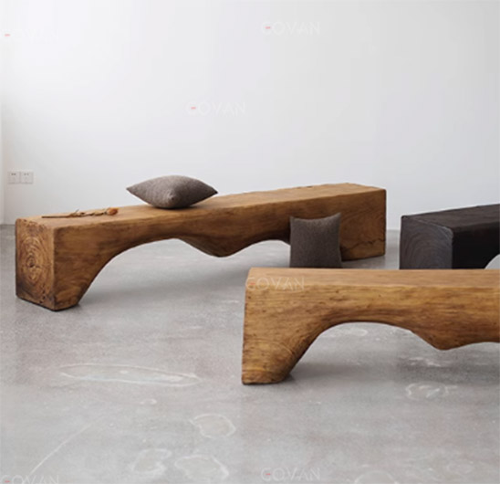 Wooden Furniture-Bench-Weathered Solid Wood Bench