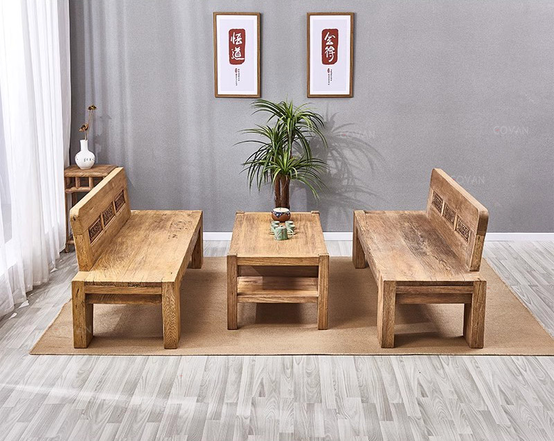 Wooden Furniture-Bench-Vintage Elm Sofa Chair