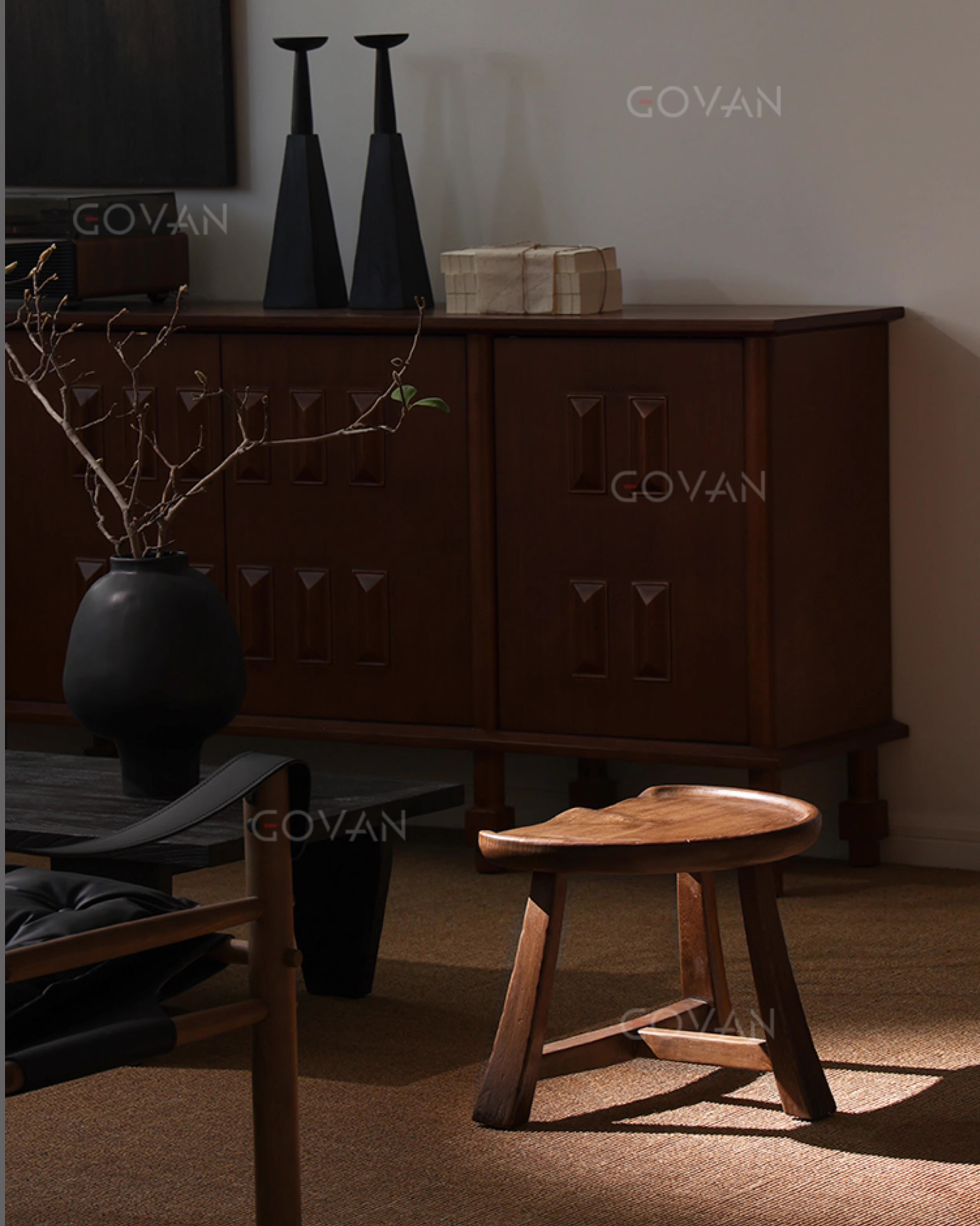 Wooden Furniture-Bench-Medieval Solid Wood Low Stool
