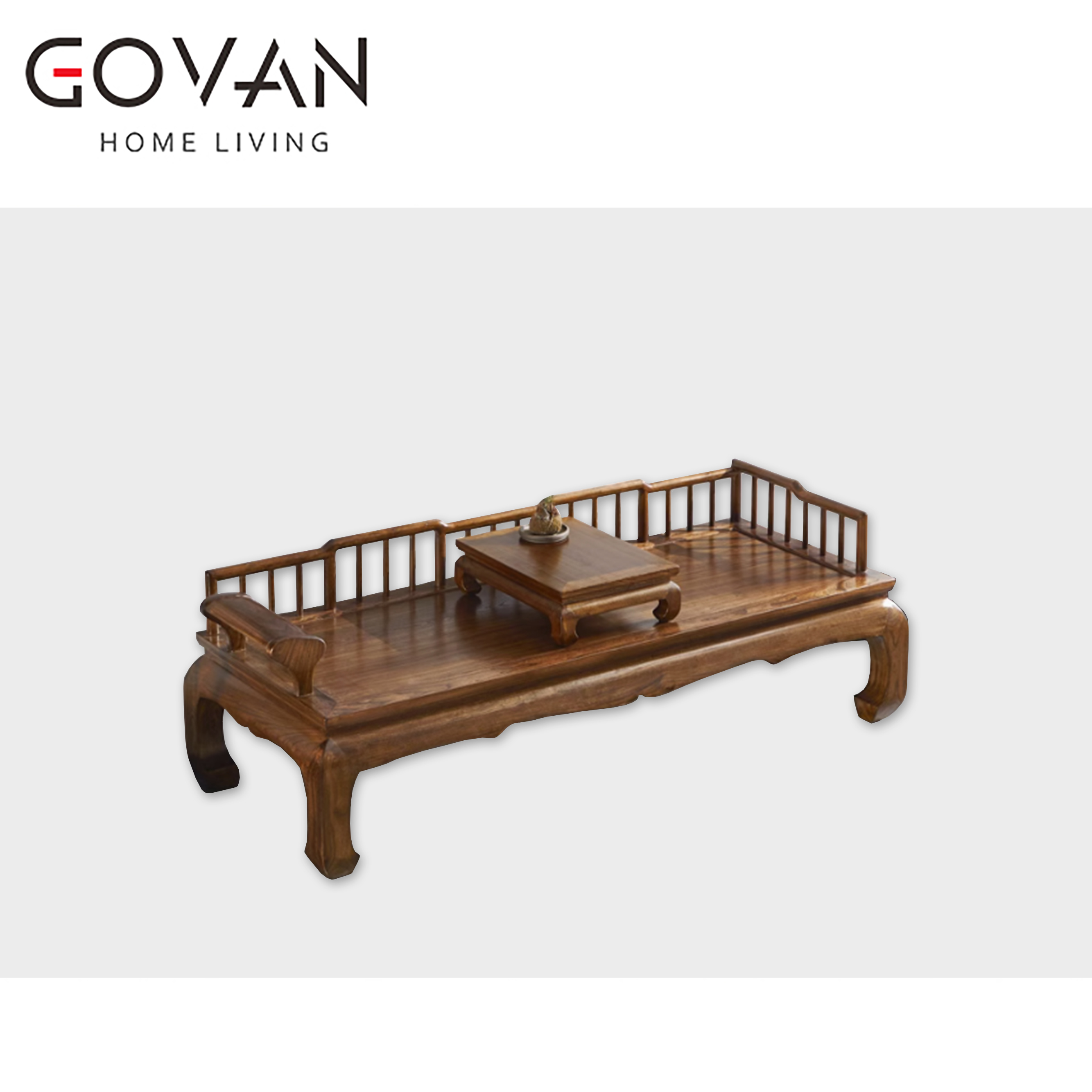 Wooden Furniture-Bench-New Chinese Old Elm Arhat Bench