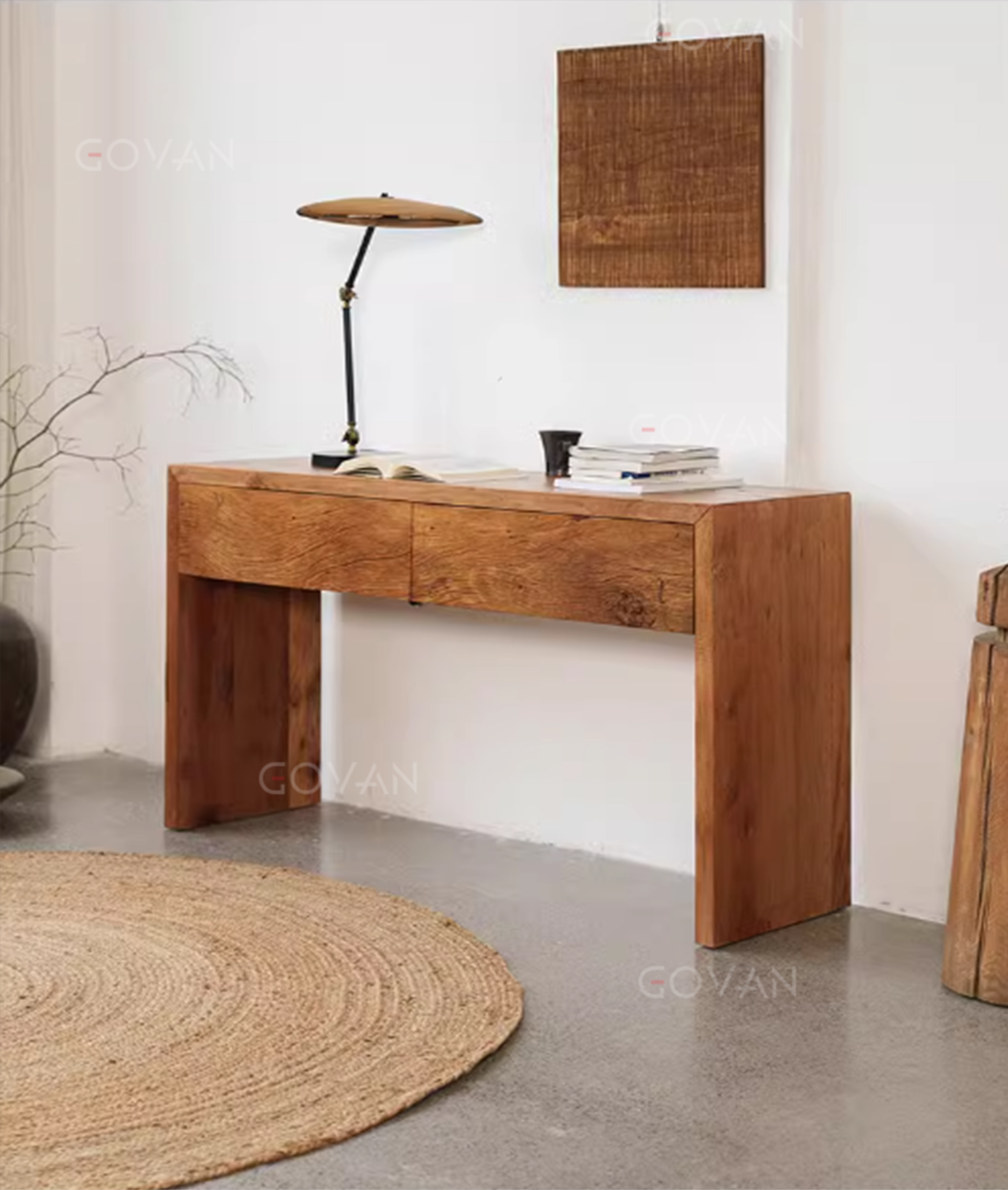 Wooden Furniture-Filing Desk-Vintage Wall Display Long Table
